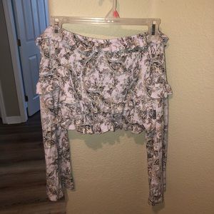 Off the shoulder soft paisley top